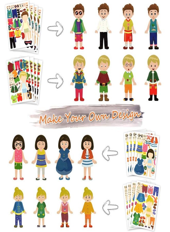Jyu Daam Funny Make a Face and Dress Up Stickers for Girls Boys,40pcs Make Your Own Mix and Match Sticker Sheets Art Craft Kit Toys,Including 2000+Repositionable Little Stickers - Image 2
